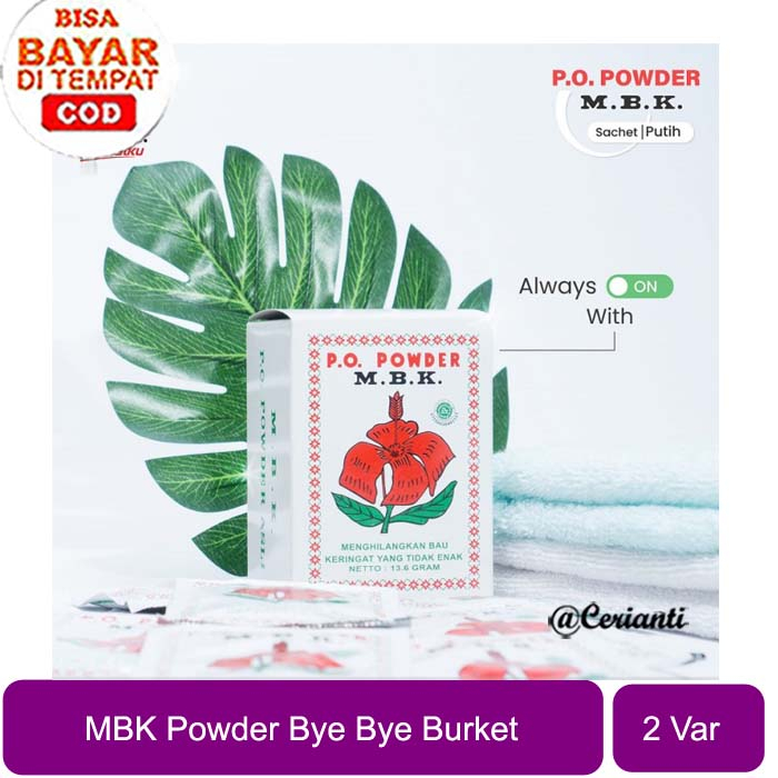 [BYE BYE BURKET | 13,6GR | BPOM] MBK Powder Putih - Silver - Menghilangkan Bau Keringat - Deodorant Powder - M.B.K - Sachet_Cerianti