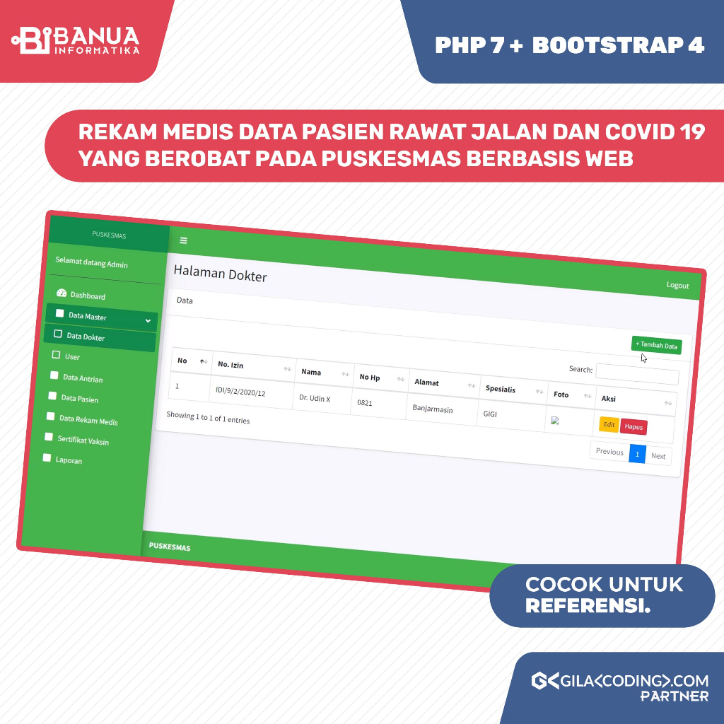 Sistem Informasi Rekam Medis Pasien Dan Covid 19 Pada Puskesmas Web