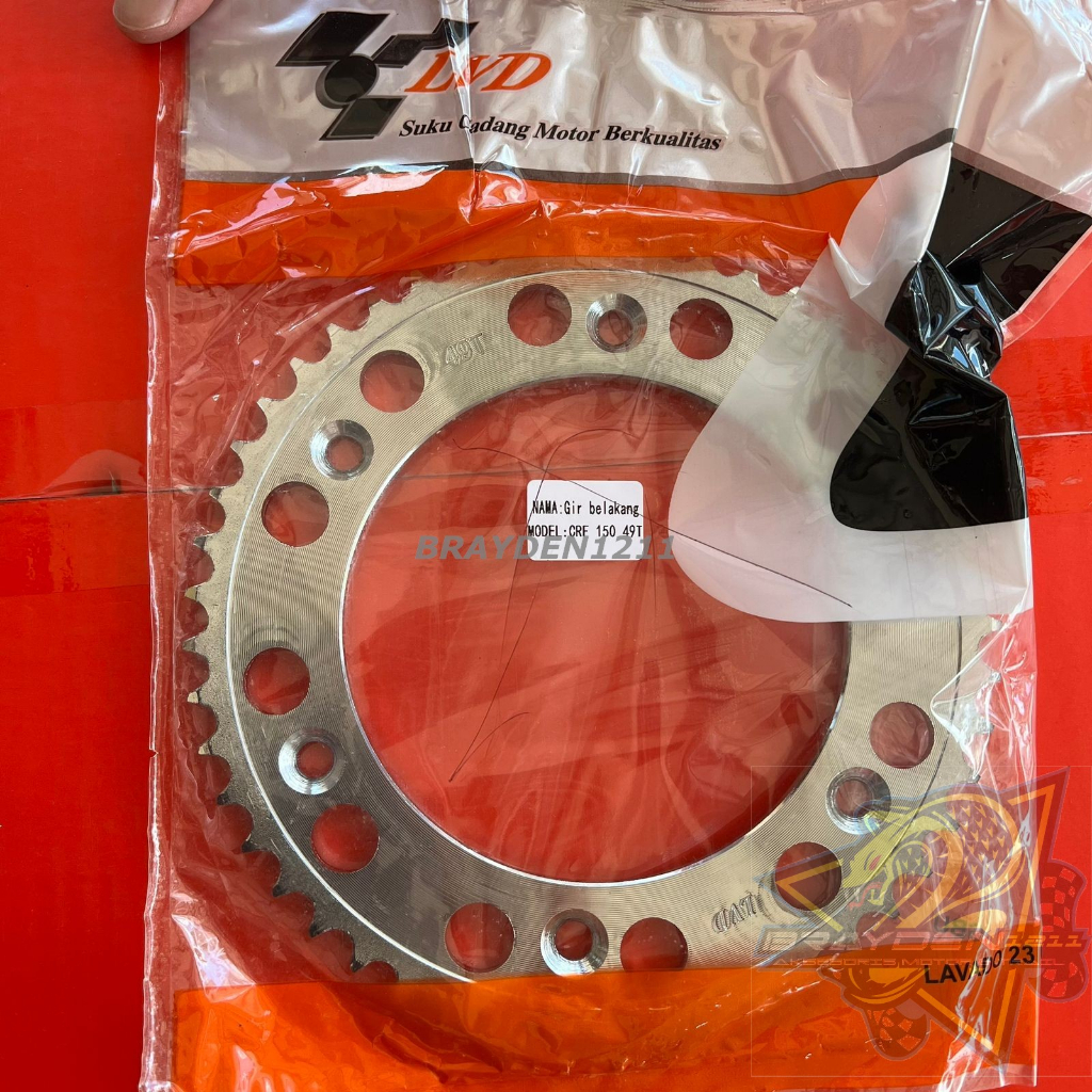 GEAR BELAKANG CRF 150 L / GEAR BELAKANG CRF 150 SSS / GEAR BELAKANG CRF SUPERMOTO