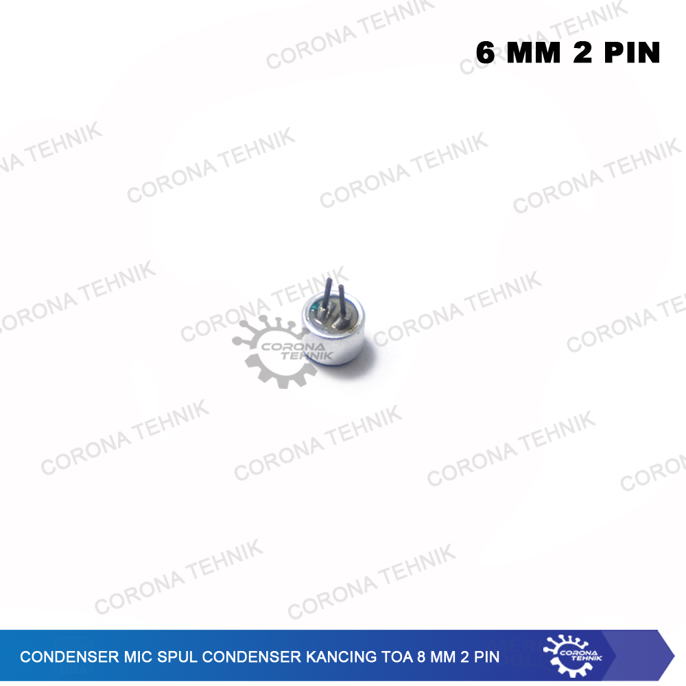 Condenser Kancing Toa 6 mm 2 Pin Condenser Mic Spul