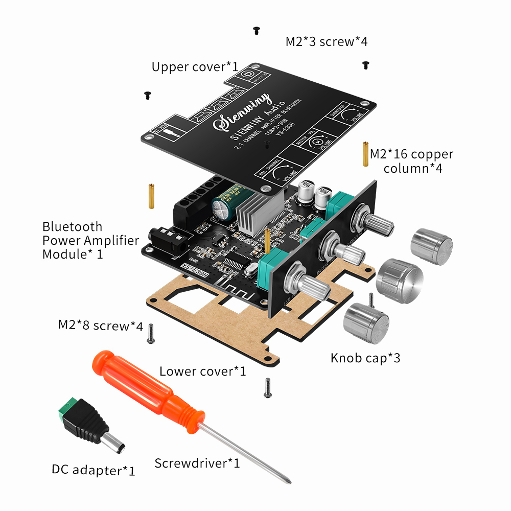 【YS-E30H】Dengan APP  2.1 Channel Bluetooth 5.1 Amplifier Papan Subwoofer Audio Amplifier Modul DC9-24V