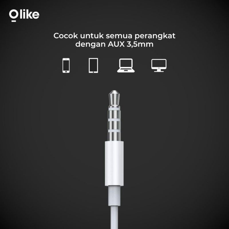 Olike E30 Earphone Headset Handsfree 3.5MM with Mic (spt Earpods)