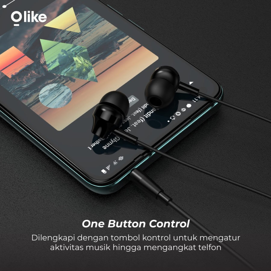 Olike E10 Earphone Headset 3.5MM with Mic (spt Robot RE101s RE10 RE20)