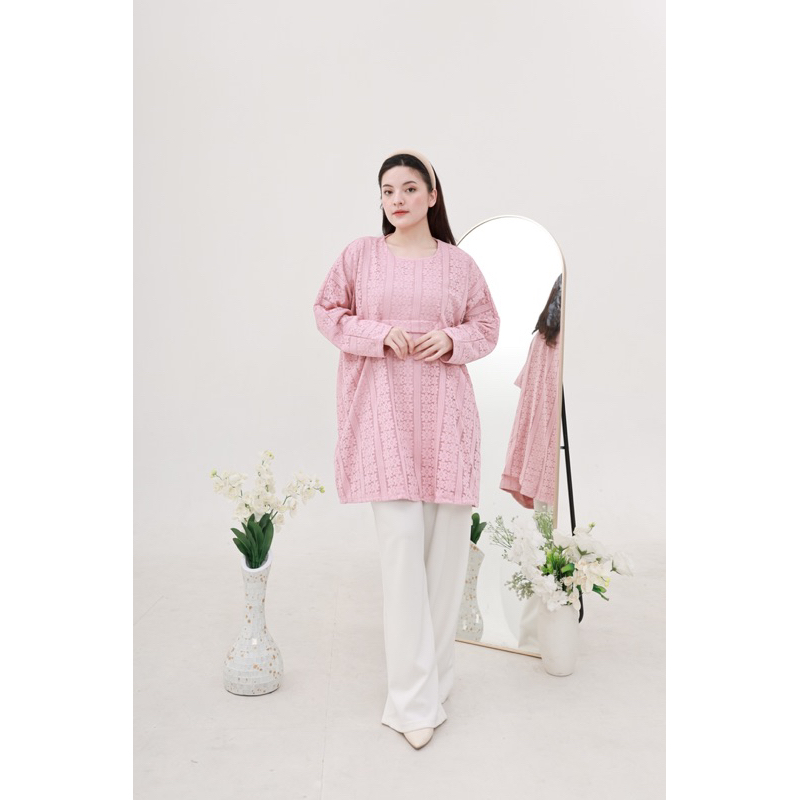 RAYA LACE TUNIK (Tunik lebaran Ld 130 pjg 80)