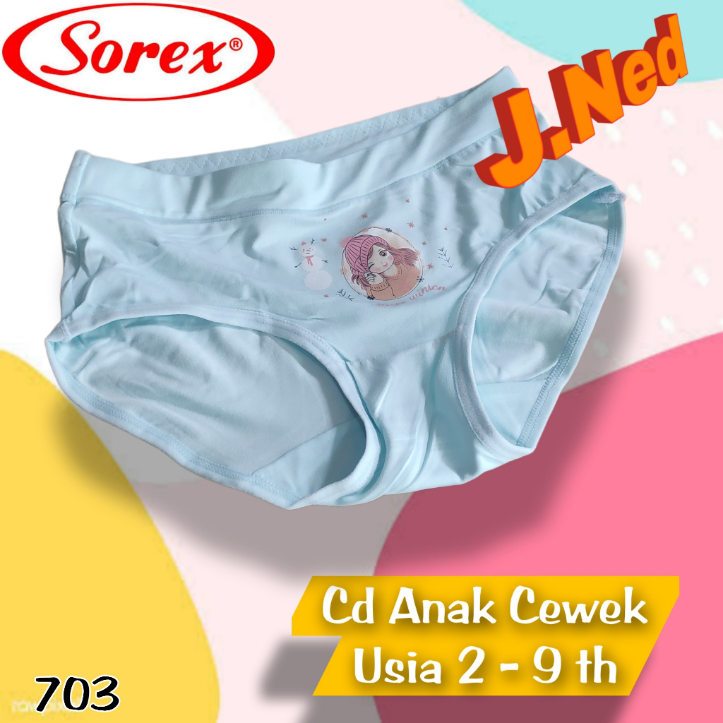 J703T | ( 3PCS )CELANA DALAM  ANAK WANITA SOREX USIA 2 SAMPAI 9 TAHUN