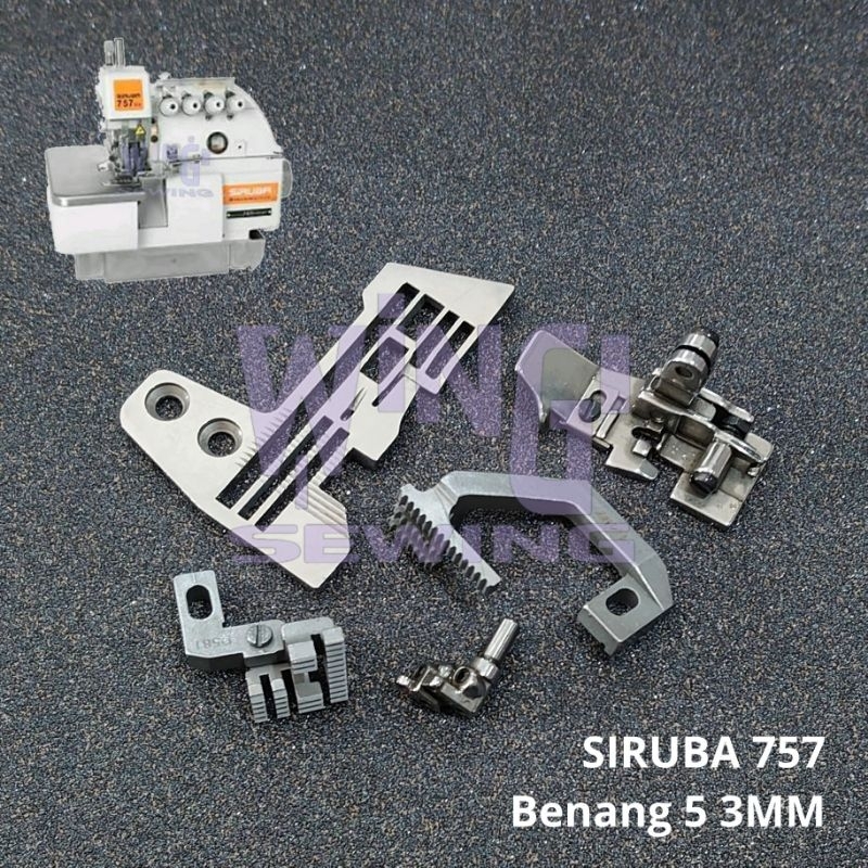 SIRUBA 757 Benang 5 3MM HALUS Gauge set Getset Mesin Obras Industri