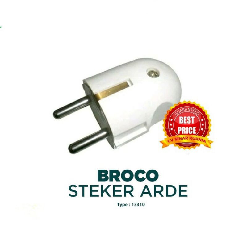 STEKER BROCO / COLOKAN BROCO / STEKER ARDE BROCO-13310L / STEKER BULAT ASLI KUNINGAN / COLOKAN LISTR