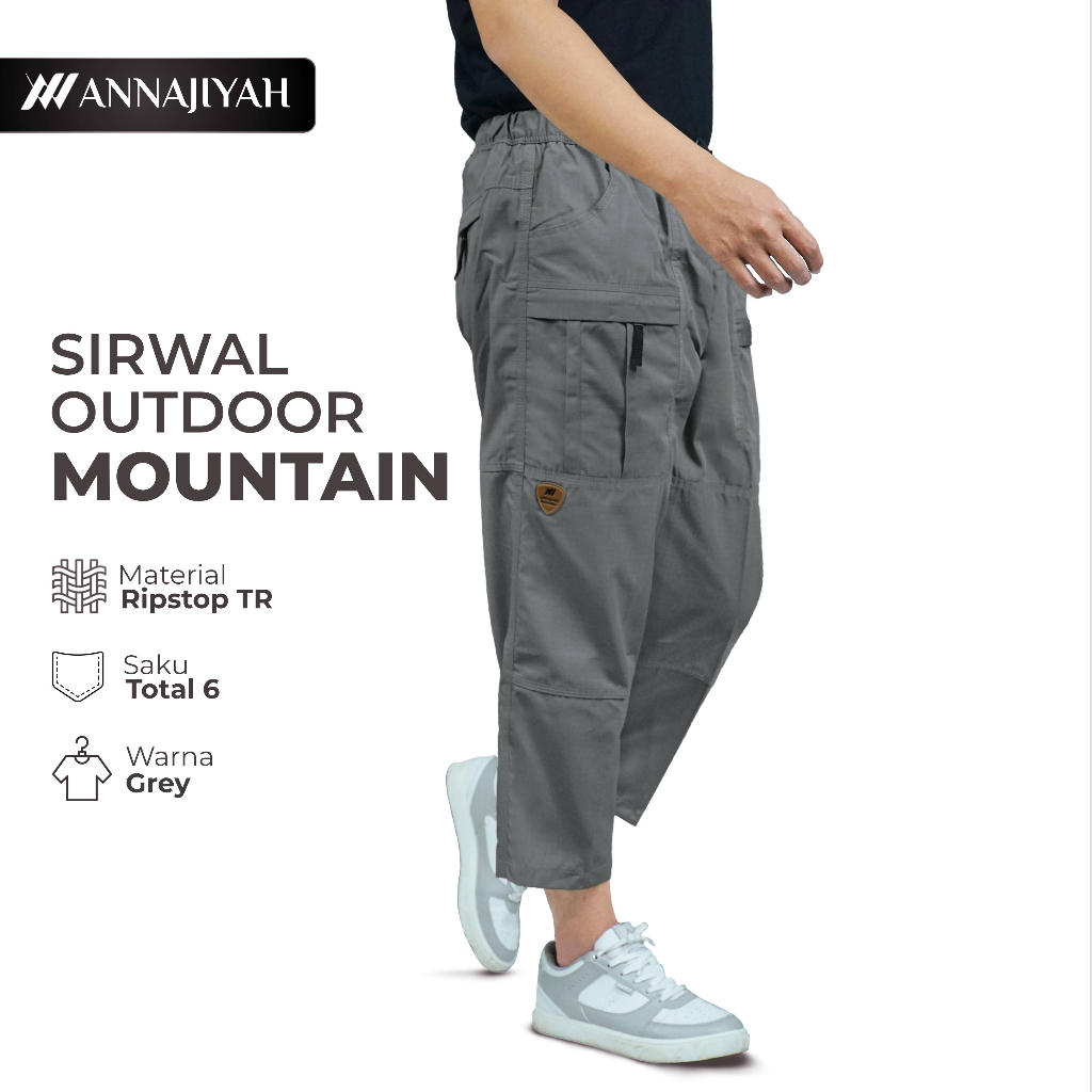 Celana Sirwal Outdoor Mountain Pria Dewasa bahan Ripstop Annajiyah MTL Cingkrang dan Laa Isbal