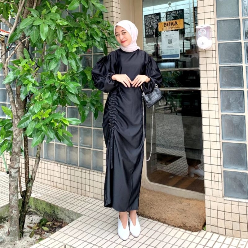 olaf satin serut dress-dress lebaran murah