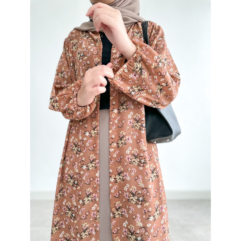 Floral Button Long Dress