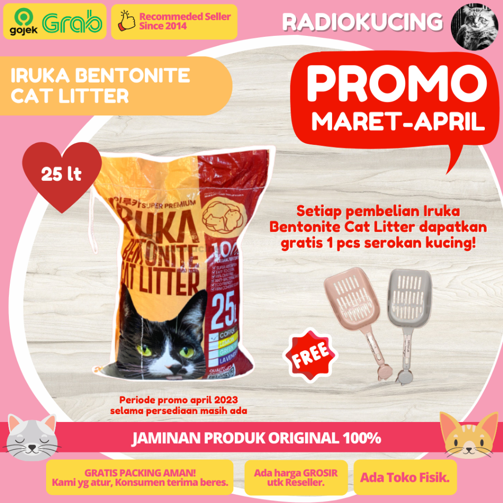 Pasir Kucing IRUKA 25 lt Iruka Cat Litter Bentonit Pasir Gumpal Wangi [ JUWIES RADIO KUCING ]