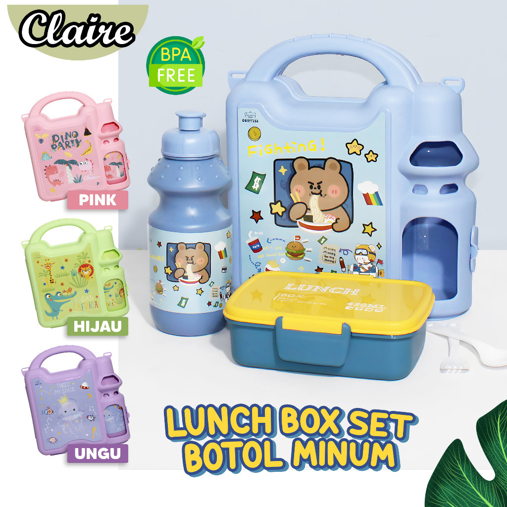 Lunch Box Set Botol Minum / Alat Makan dan Minum Anak