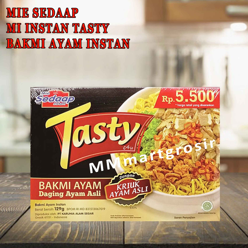 Mie sedaap Tasty / Bakmie ayam Daging Ayam Asli / Kriuk ayam asli