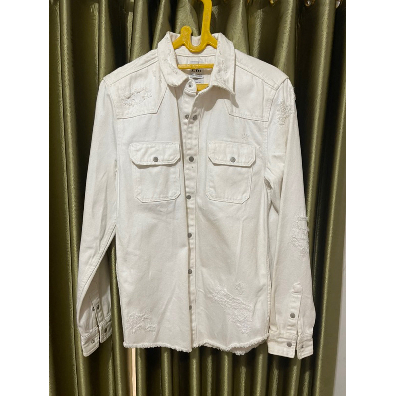 PRELOVED ZARA MAN JACKET JEANS PUTIH