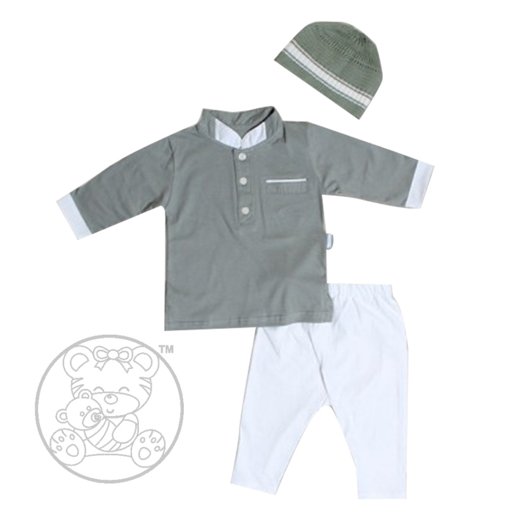 Banana Baju Koko Anak Pair Sage Hijau Soft