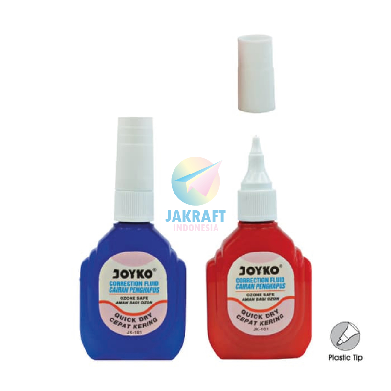 

(1 Pcs) Tipe-X Tipex Tip-Ex Cair Putih JOYKO JK-101 White Correction Fluid Ujung Tip Plastik Anti Macet Quick Dry