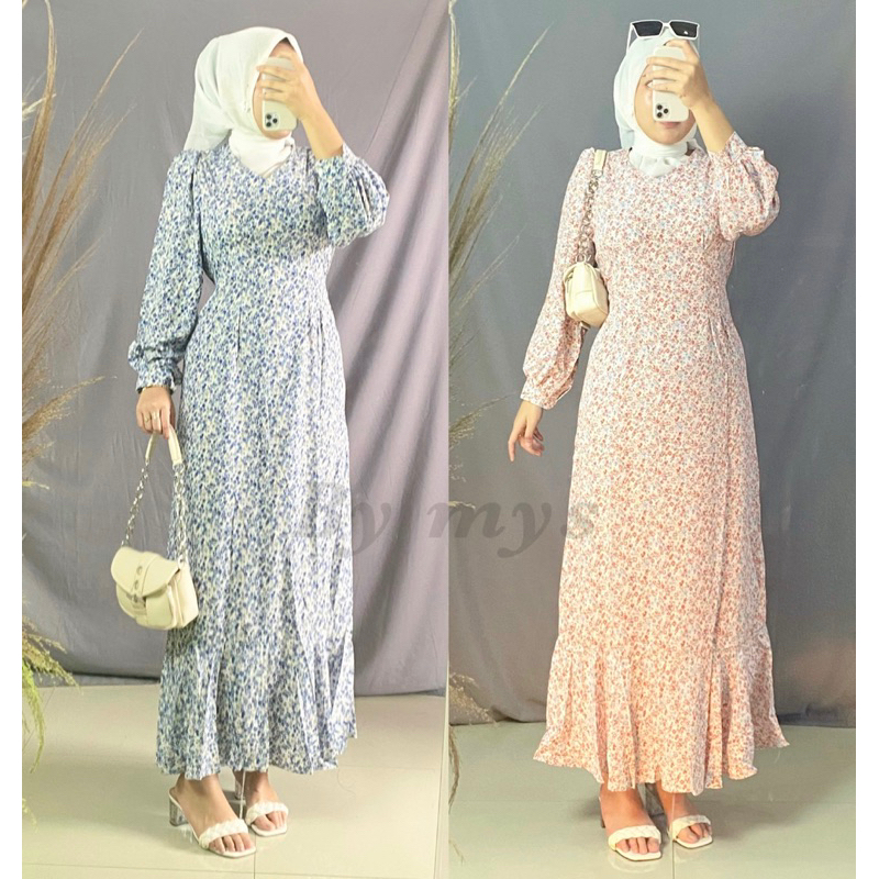 SHAKIRA DRESS IMPORT PREMIUM | KOREAN LONG DRESS MOTIF ANTI PASARAN | DRESS LEBARAN