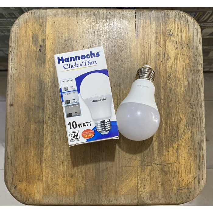Hannochs Click &amp; Dim LED Bulb 10 Watt Standar SNI 3 tingkat terang