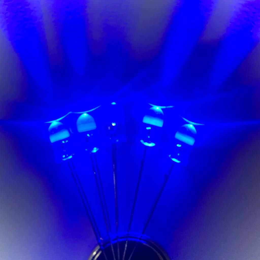 Led 5mm clear nyala biru orange hijau putih