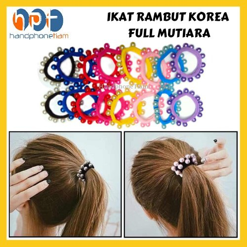 KUNCIRAN KOREA IKAT RAMBUT FULL MUTIARA KOREAN cepol kuncir karet gelang pearl hairbands