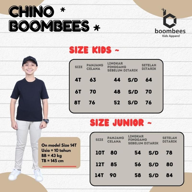 CELANA KAIN CHINOS CHINO BOOMBEES SIZE 3-15 T nabLfashion