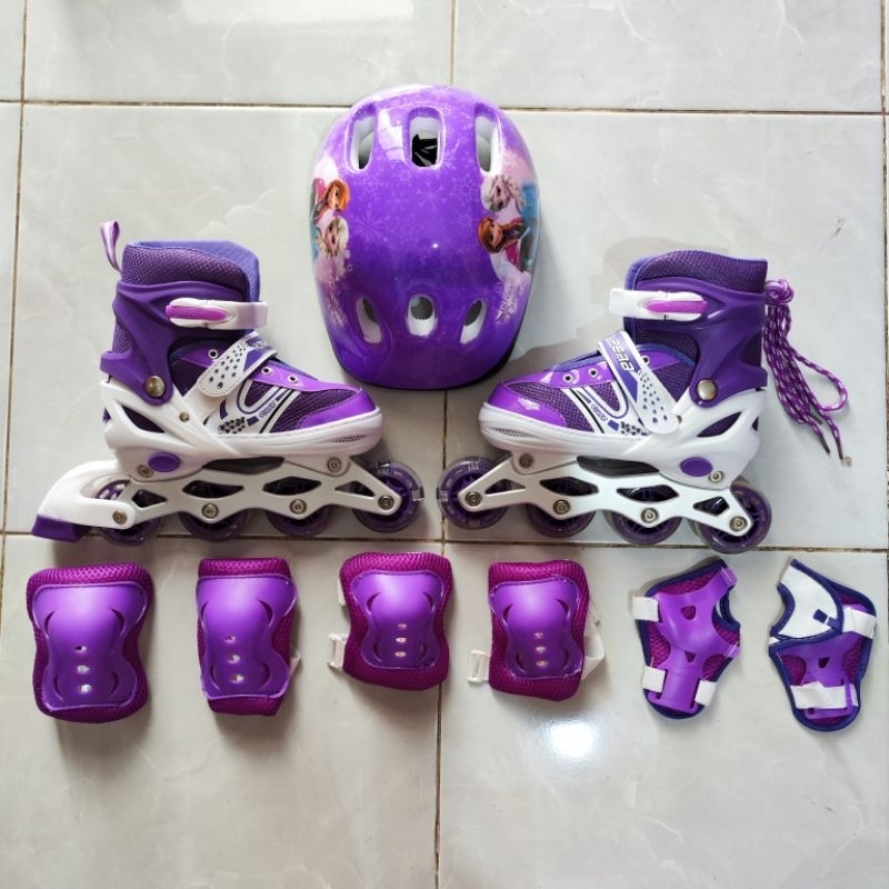 PROMO HEBOH !!! FULLSET LENGKAP SEPATU RODA ANAK / INLINE SKATE / SETTING BAJAJ PEMULA