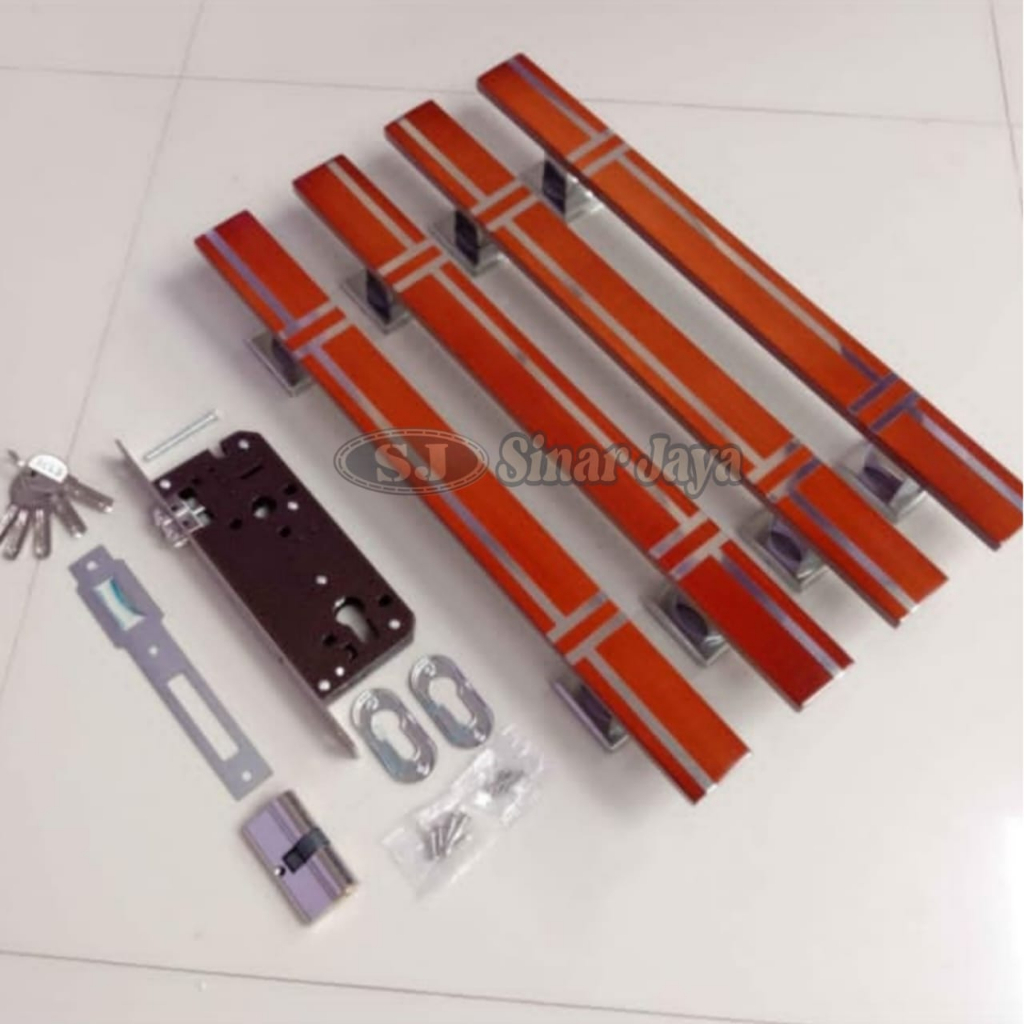 1 set kunci handle pintu rumah minimalis gagang tarikan pintu stainless pegangan pintu kuputarung model kotak minimalis