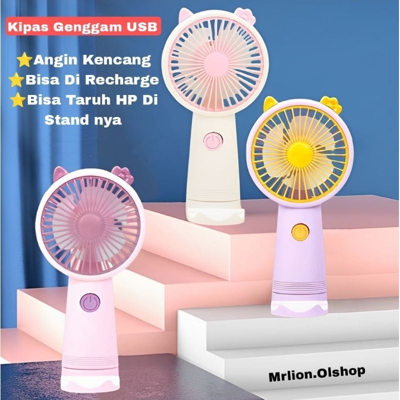 KIPAS ANGIN GENGGAM PORTABLE-Hand Mini Fan Rechargeable⭐MrLion⭐