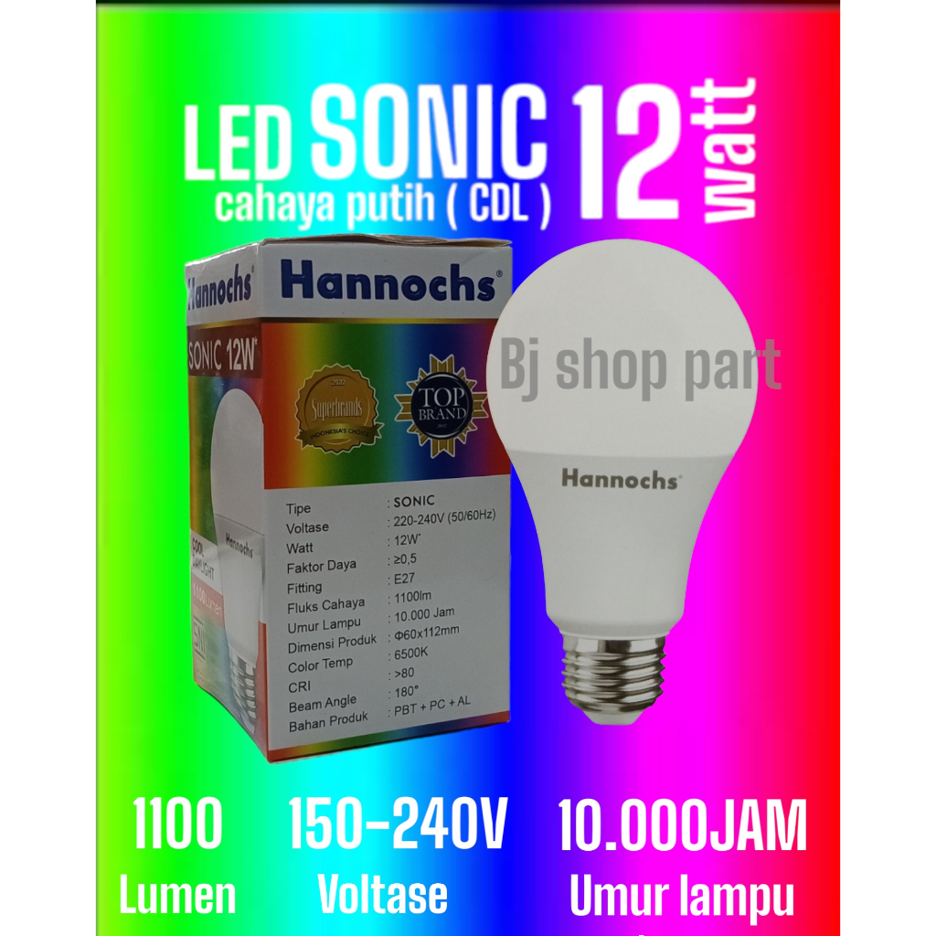 Hannochs Lampu LED Sonic 12 Watt / Bohlam Led Hannochs 12 Watt