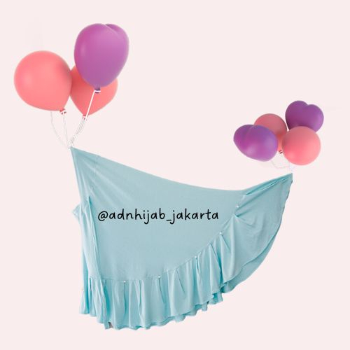 HIjab Bergo Anak Rampel Warna HIjau Mint