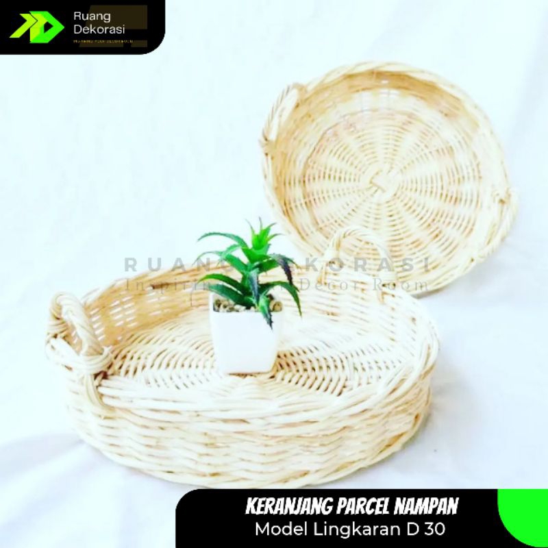 Keranjang Rotan Bulat Besar Keranjang Parcel Keranjang Souvenir Hampers Keranjang Rotan Nampan Rotan