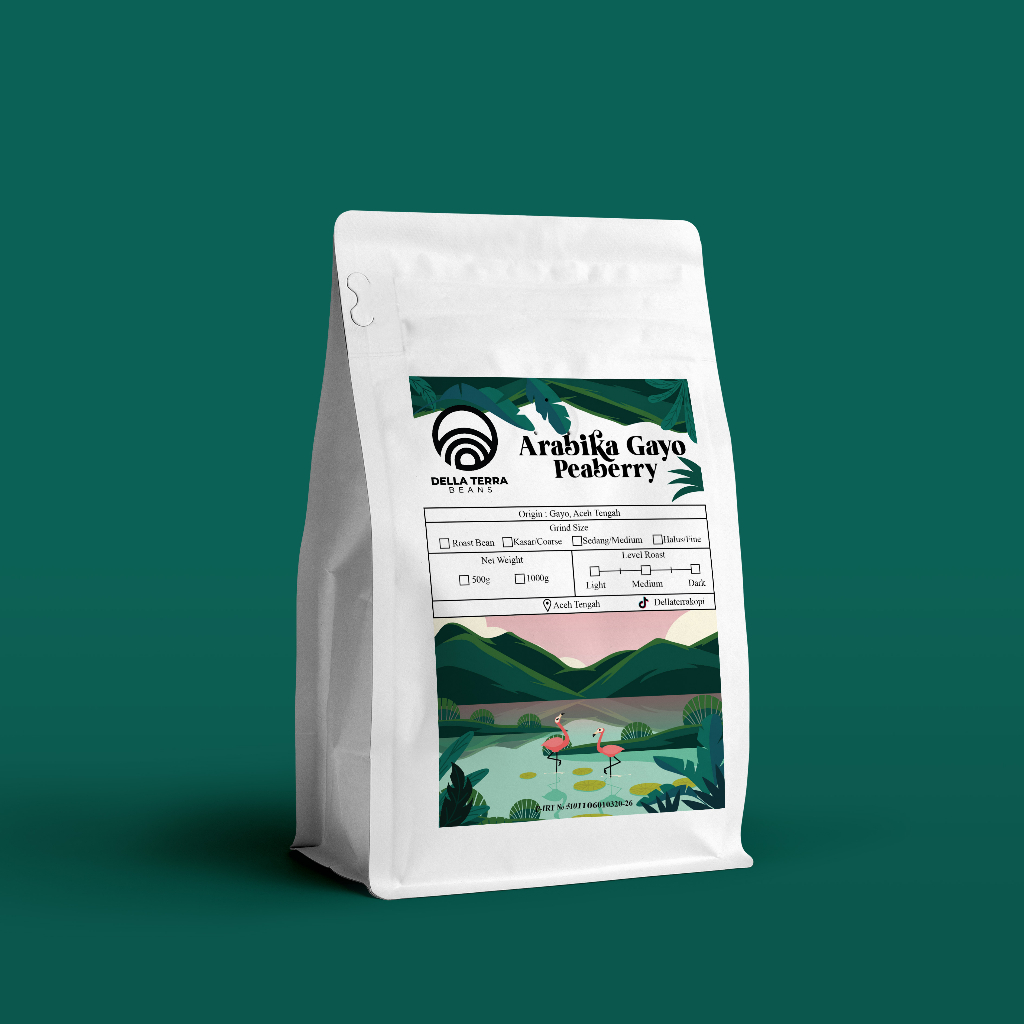 

Kopi Arabika Gayo Peaberry Biji Lanang Bubuk dan Roast Bean | Della Terra