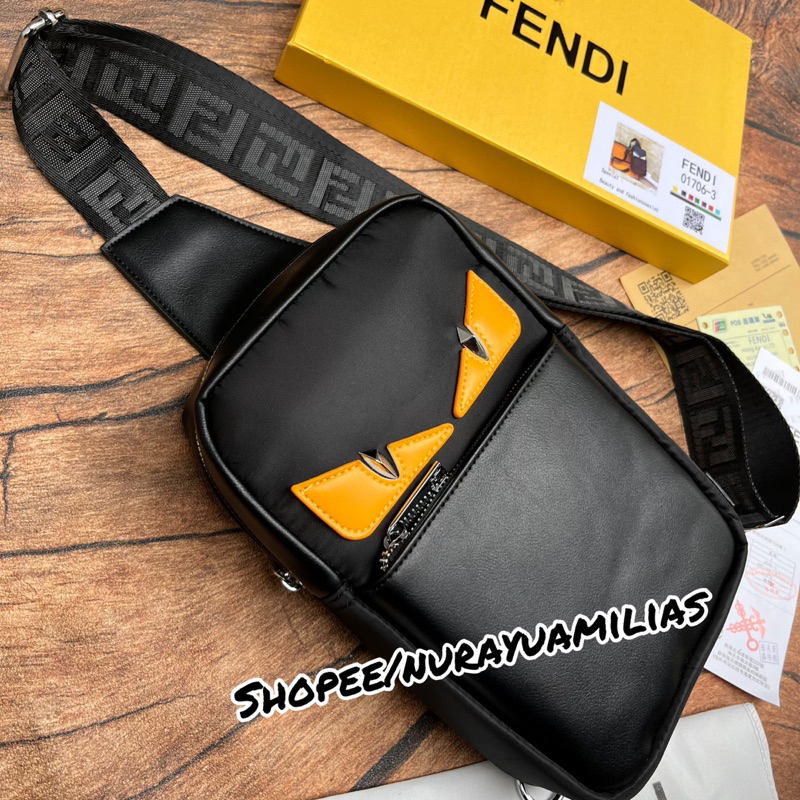 Tas selempang pria Fendi free box import Grade ori tas slempang fendi body bag pria import