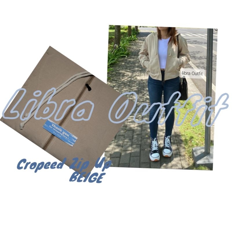 Oversize Crop Wanita Jaket Crop Ziper Wanita Jaket Crope Zip Up Hodie carla by libra