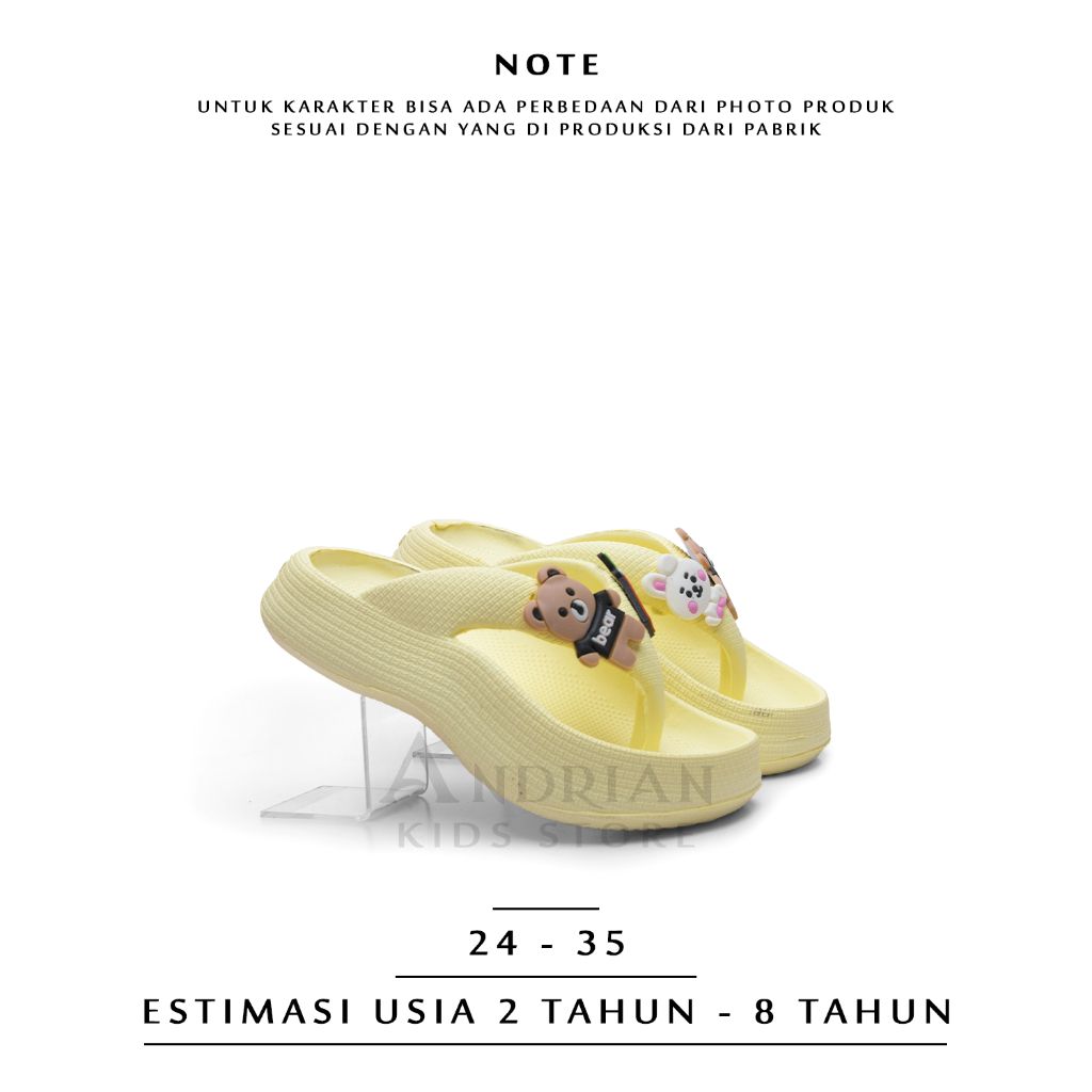 AKS Golfer - Sandal Anak Perempuan model jepit jibbitz new Karakter 2 - 8 Tahun