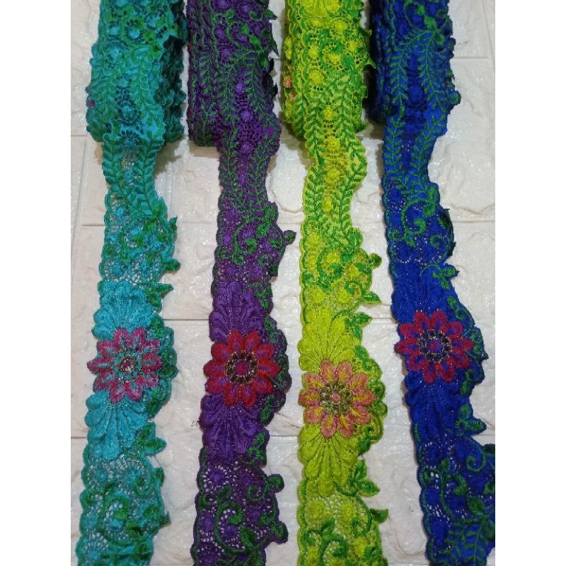 Renda bordir meteran bunga GN