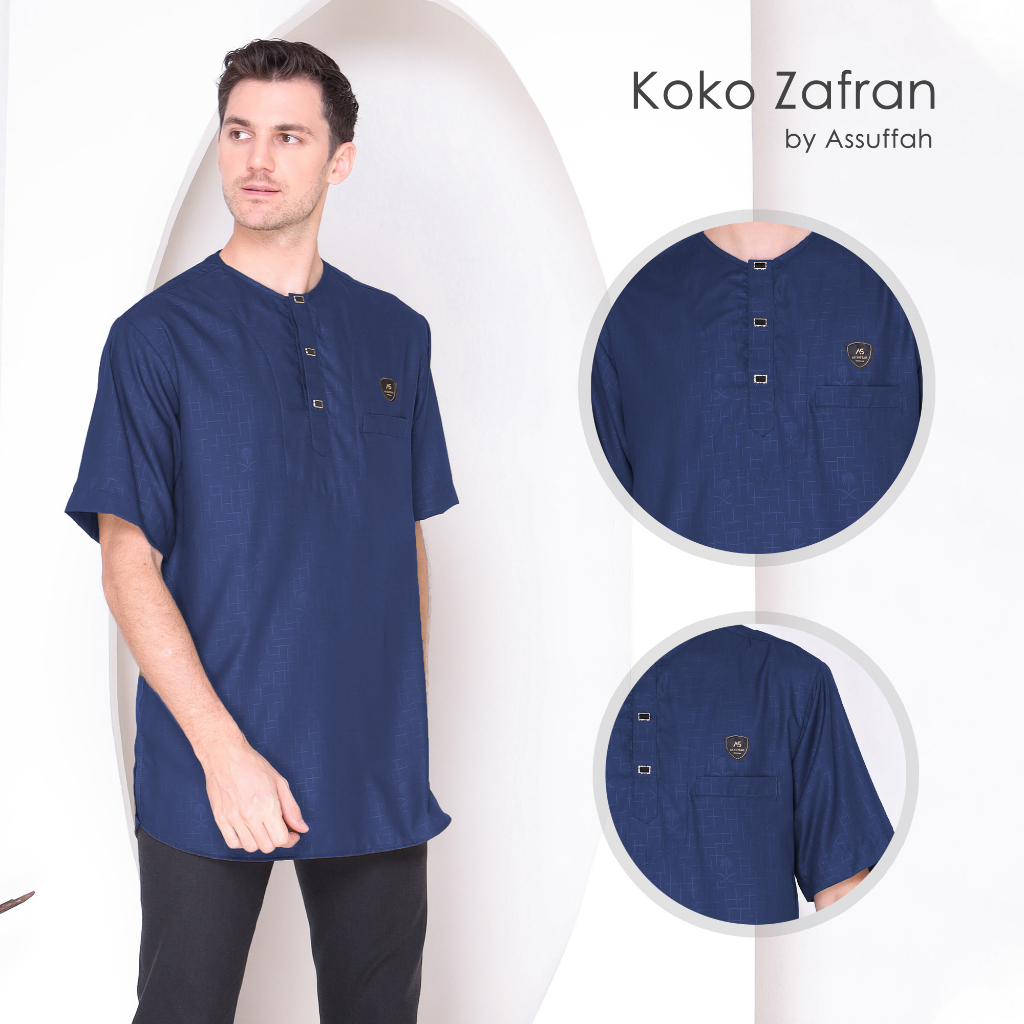 Baju Koko Pria Casual Premium Lengan Pendek Zafran Series Original Assuffah