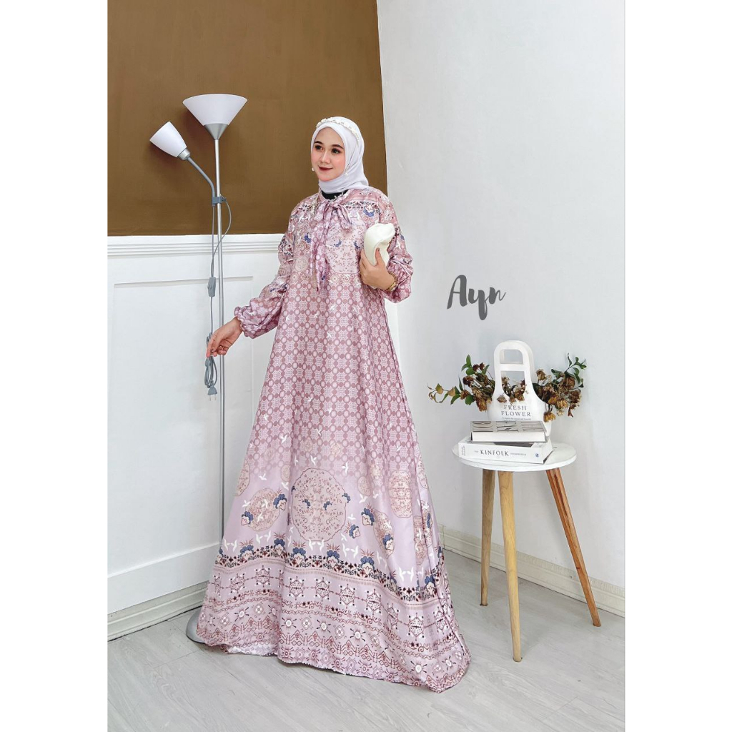 GAMIS SILK LEBARAN SERIES - EFELYN DRESS - GAMIS MAXMARA LUXURY SILK PREMIUM - BAJU GAMIS MUSLIM WANITA KEKINIAN