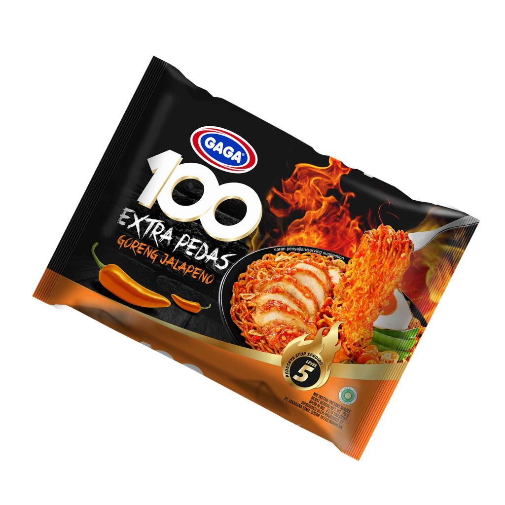 Mie Instan Gaga 100/ Mie Extra Pedas/ Mie Goreng Jalapeno