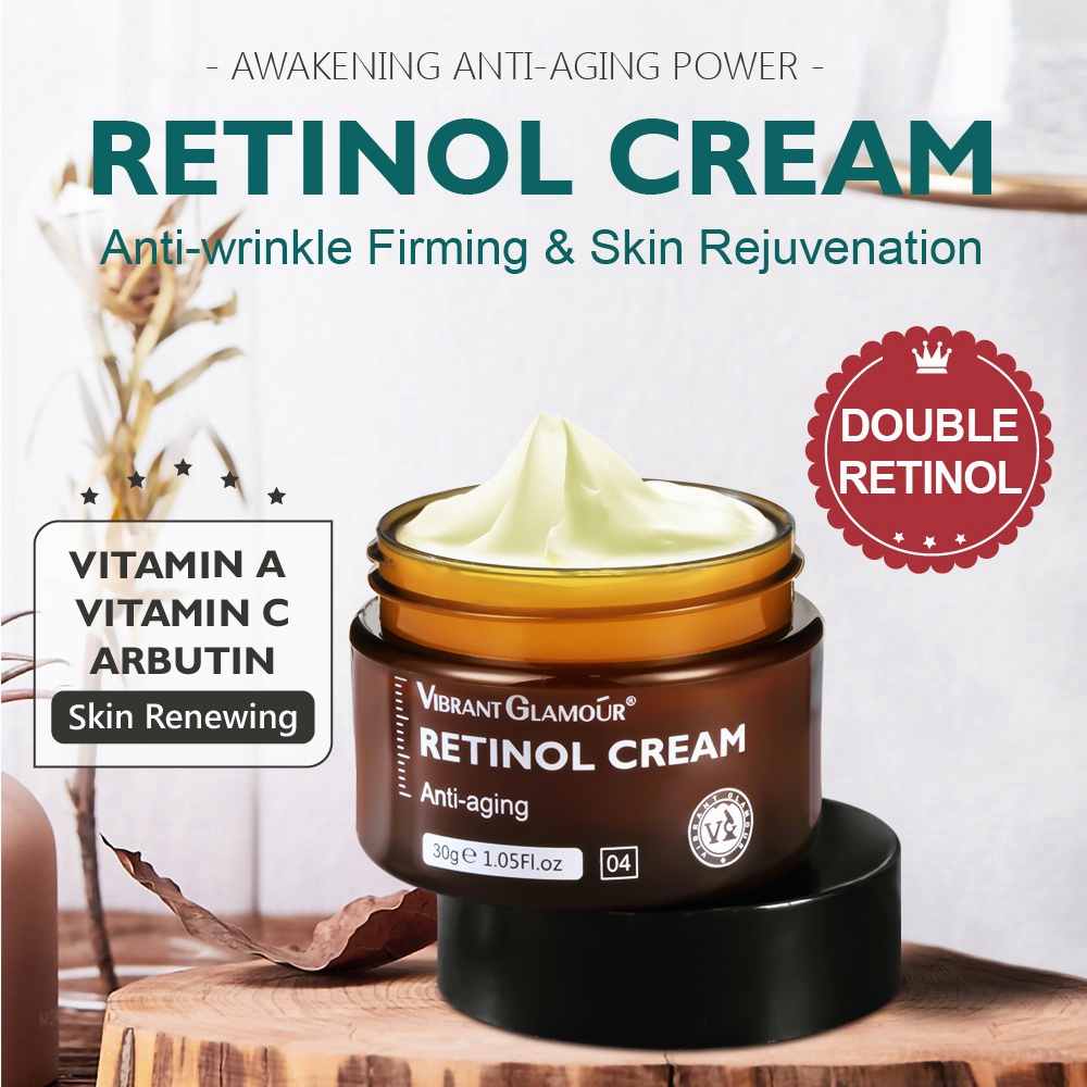 Retinol Cream Anti Aging Korea Original Untuk Wajah Anti Penuaan Retinol Pelembab Krim Keriput Untuk Wajah Jerawat Retinol Krim Perawatan Kulit -30Gr