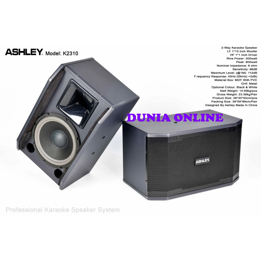 SPEAKER PASIF ASHLEY K2310  K 2310 ORIGINAL GARANSI RESMI