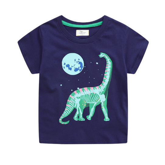 babyfit [2-7thn] LONG DINO kaos anak cowok blus atasan glow in the dark import ydm-0407