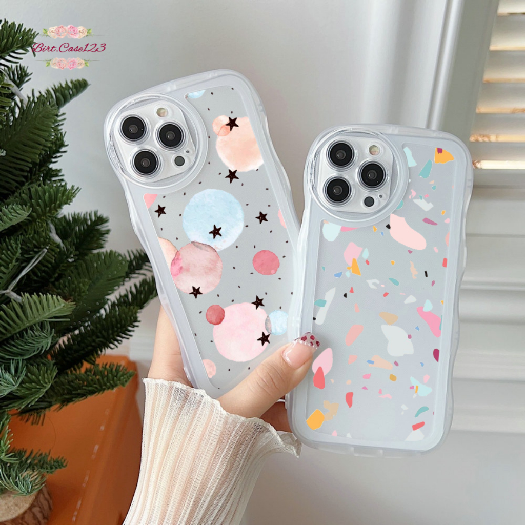 CUSTOM SOFTCASE WAVE GELOMBANG CLEAR CUSTOM PATTERN FOR IPHONE 7 8 7+ 8+ X XS XR XS MAX 11 12 13 14 PRO MAX PLUS BC7521