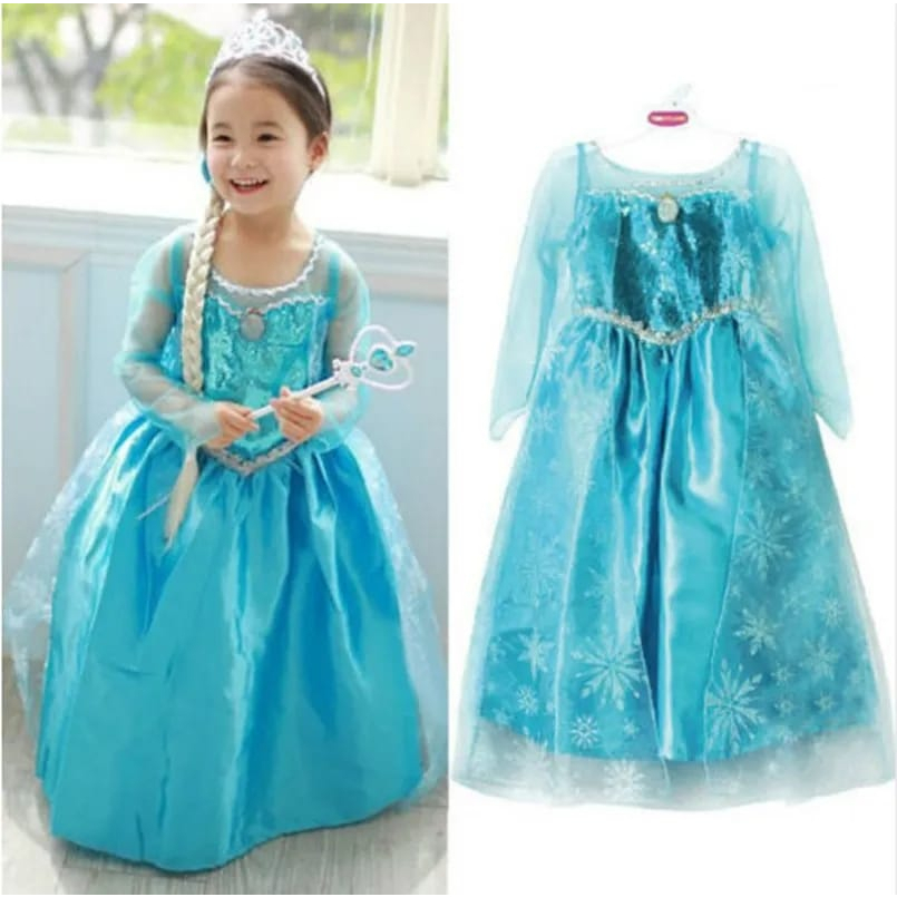 READY Kostum anak Baju princess anak Frozen dress dress ulang tahun dress elsa frozen