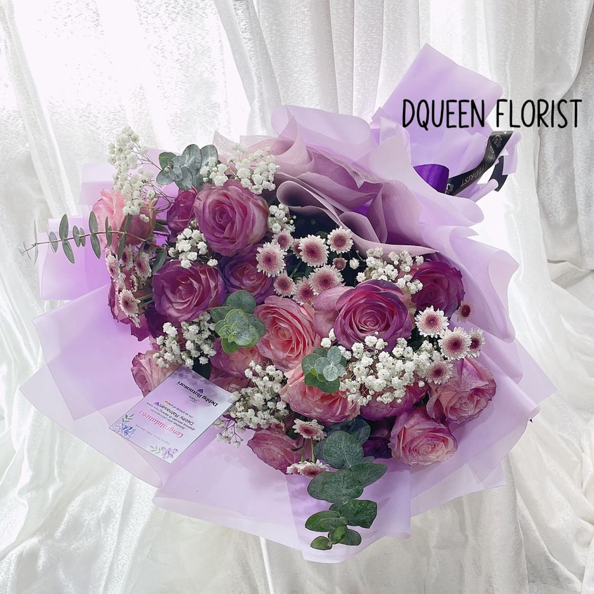 rose bouquet buket bunga kado anniversary wisuda wedding sidang ultah gift 2415