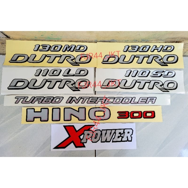 stiker truk hino 300 lohan tulisan/stiker xpower/stiker dutro 110 sd/stiker dutro 130 md/stiker dutr