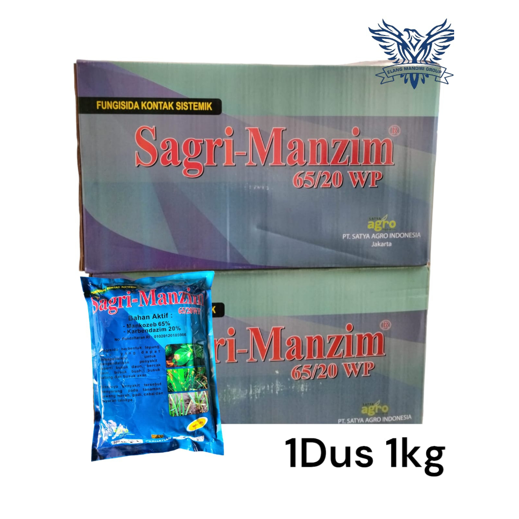 1 DUS Fungisida Sagri-Manzim 65/20 WP SAGRI MANZIM 1kg x 20 pcs Bahan Aktif Mankozeb 65% + Karbendazim 20% Mengendalikan Penyakit Busuk Tanaman