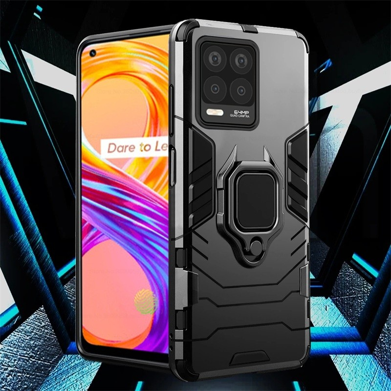 cuci gudang case realme 8 8i 8 pro 8 5g rugged armor robot standing iring case