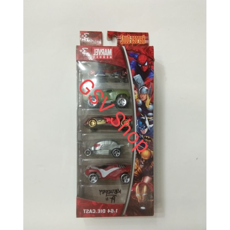 Die Cast Mobil Marvel 5pcs Body Besi