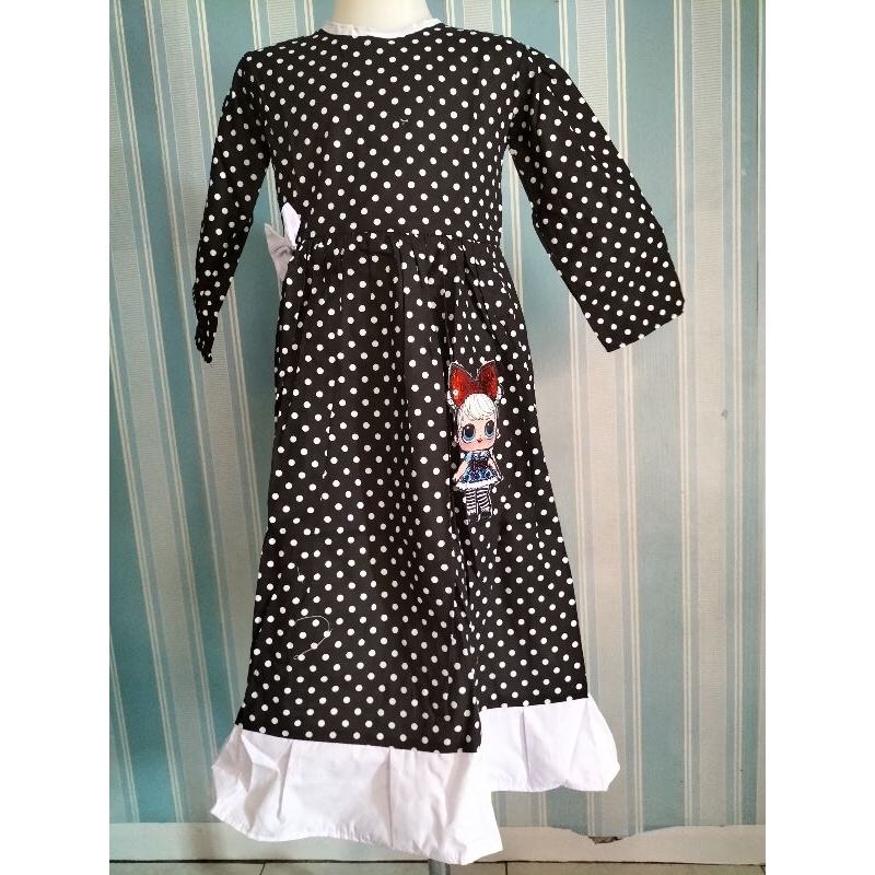 sale gamis anak polkadot,gamis anak perempuan 3-5 tahun